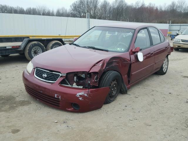 3N1CB51D02L652695 - 2002 NISSAN SENTRA XE BURGUNDY photo 2