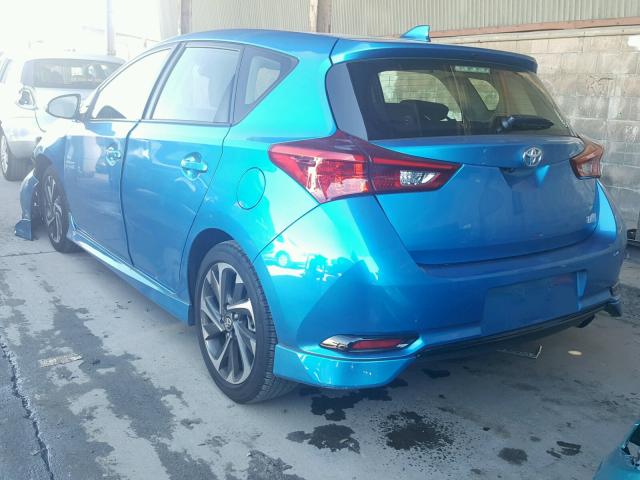 JTNKARJE5HJ534858 - 2017 TOYOTA COROLLA IM BLUE photo 3