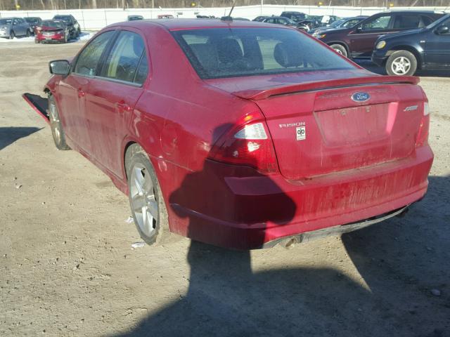 3FAHP0KC2CR215444 - 2012 FORD FUSION SPO RED photo 3