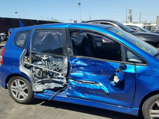 JHMGD38607S056045 - 2007 HONDA FIT S BLUE photo 9