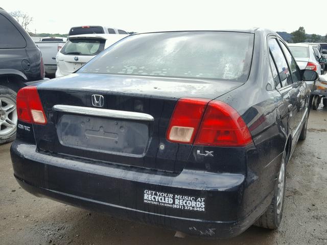 2HGES16592H601173 - 2002 HONDA CIVIC LX BLACK photo 4