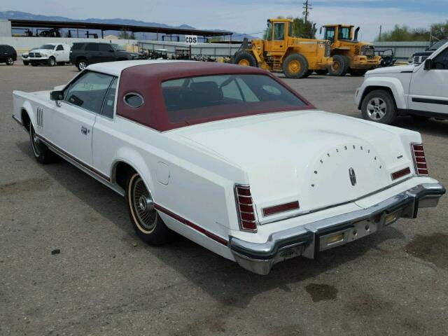 7Y89S812596 - 1977 LINCOLN MARK V WHITE photo 3