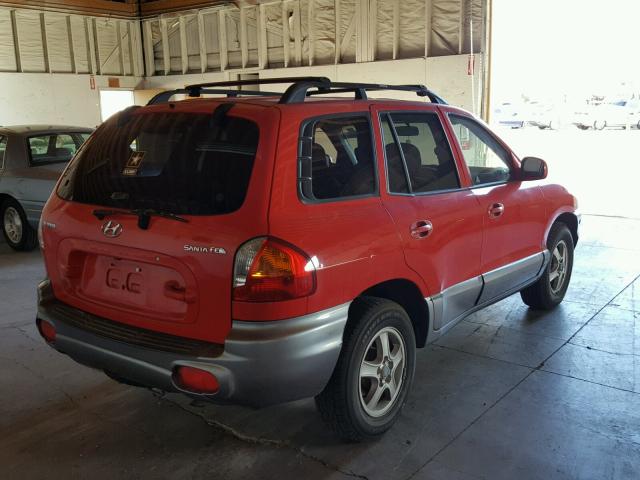 KM8SB12B04U635026 - 2004 HYUNDAI SANTA FE G RED photo 4