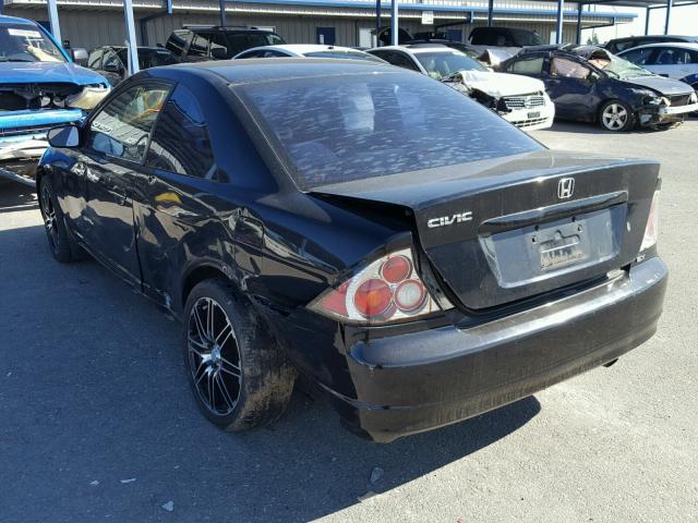 1HGEM22932L023325 - 2002 HONDA CIVIC EX BLACK photo 3