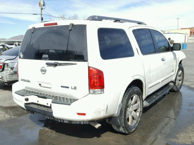 5N1BA08C38N632389 - 2008 NISSAN ARMADA SE WHITE photo 4