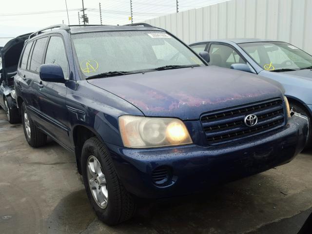 JTEGD21A520021057 - 2002 TOYOTA HIGHLANDER BLUE photo 1