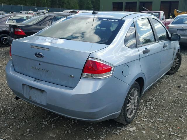 1FAHP35N58W298287 - 2008 FORD FOCUS SE BLUE photo 4