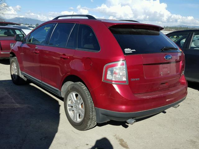 2FMDK48C68BA15979 - 2008 FORD EDGE SEL RED photo 3