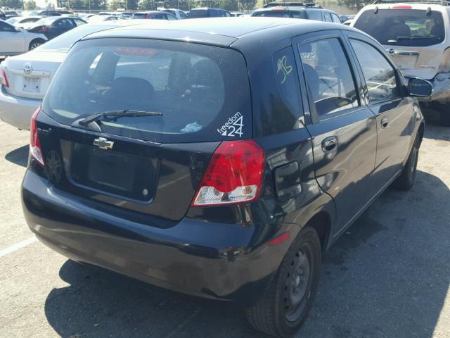 KL1TD66678B112351 - 2008 CHEVROLET AVEO BASE Czarny zdjęcie 4