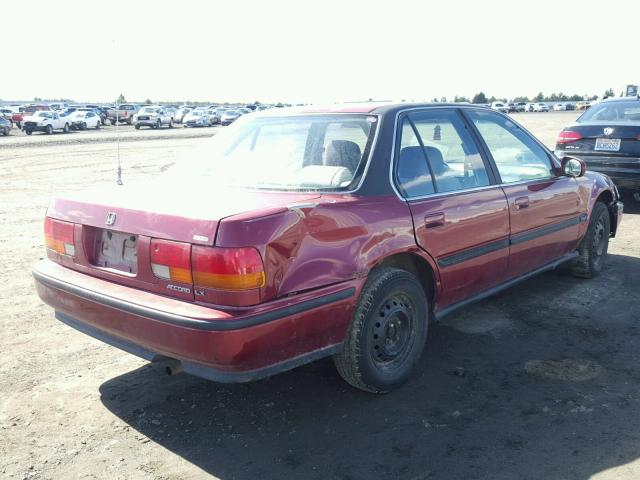 1HGCB7650NA173488 - 1992 HONDA ACCORD LX RED photo 4