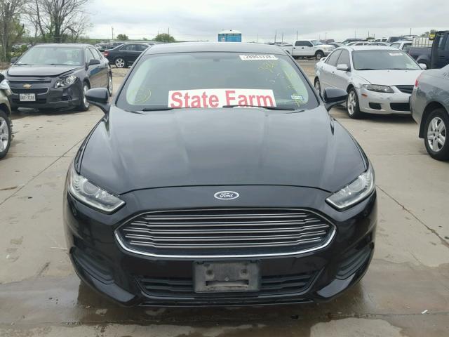 3FA6P0G70DR267160 - 2013 FORD FUSION S BLACK photo 9