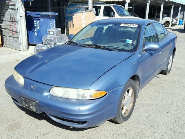 1G3NL52E5XC301844 - 1999 OLDSMOBILE ALERO GL BLUE photo 2