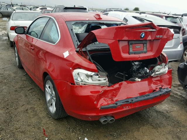 WBAUP9C57CVL91483 - 2012 BMW 128 I RED photo 3