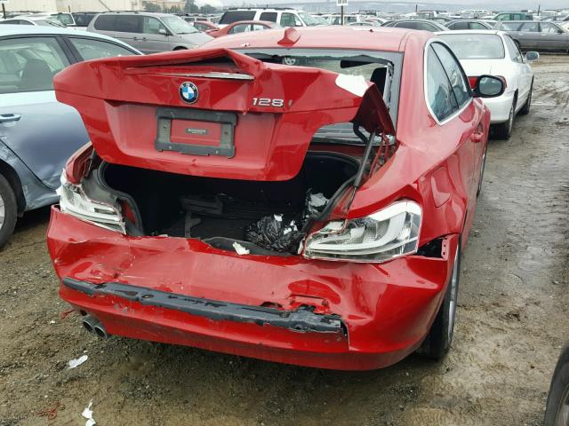 WBAUP9C57CVL91483 - 2012 BMW 128 I RED photo 4