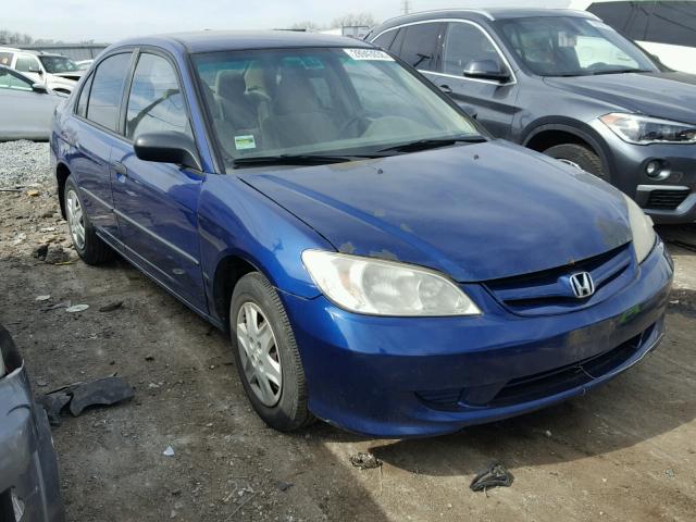 1HGES163X4L024884 - 2004 HONDA CIVIC DX V BLUE photo 1