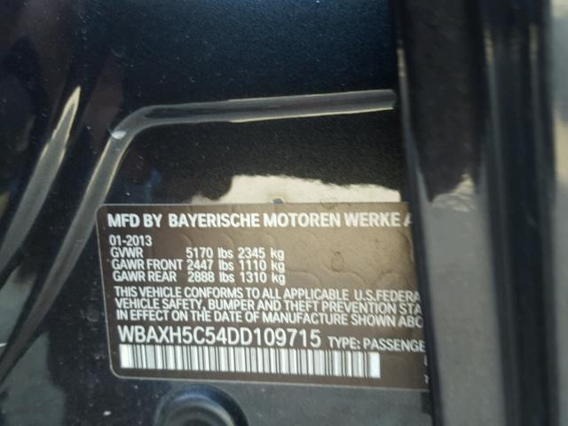 WBAXH5C54DD109715 - 2013 BMW 528 XI BLACK photo 10