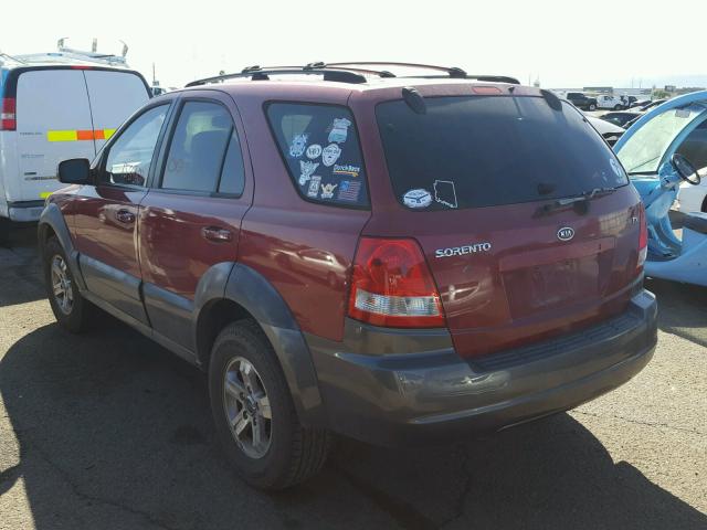 KNDJD733545243349 - 2004 KIA SORENTO EX RED photo 3