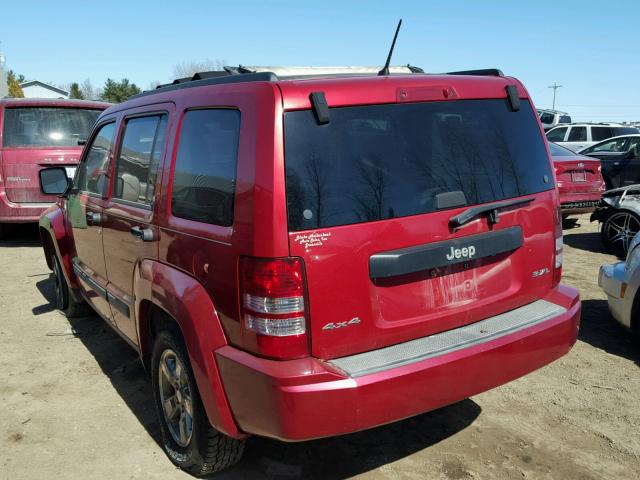 1J8GN28K38W233602 - 2008 JEEP LIBERTY SP RED photo 3