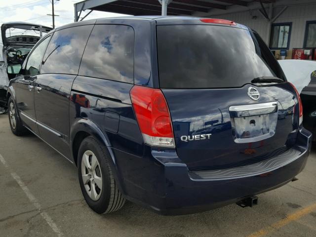 5N1BV28UX7N132009 - 2007 NISSAN QUEST S BLUE photo 3