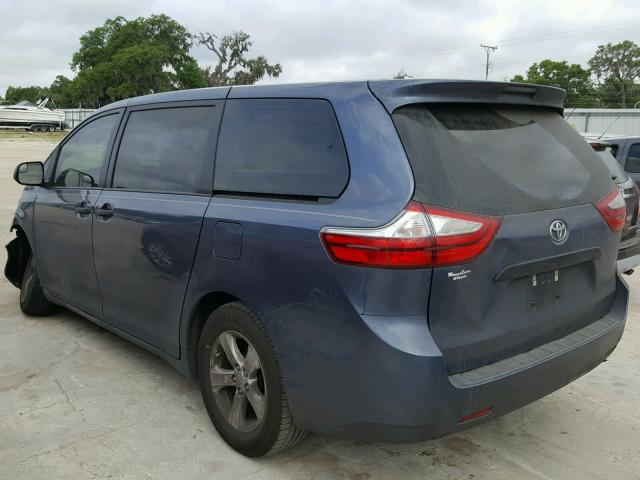 5TDZK3DC1FS666054 - 2015 TOYOTA SIENNA BAS BLUE photo 3