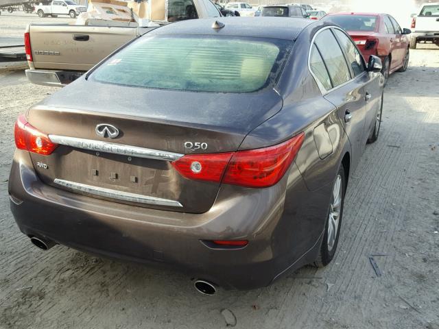 JN1BV7AR0FM411127 - 2015 INFINITI Q50 BASE BROWN photo 4