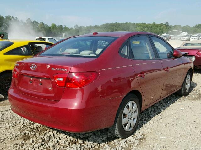 KMHDU46DX8U465750 - 2008 HYUNDAI ELANTRA GL BURGUNDY photo 4