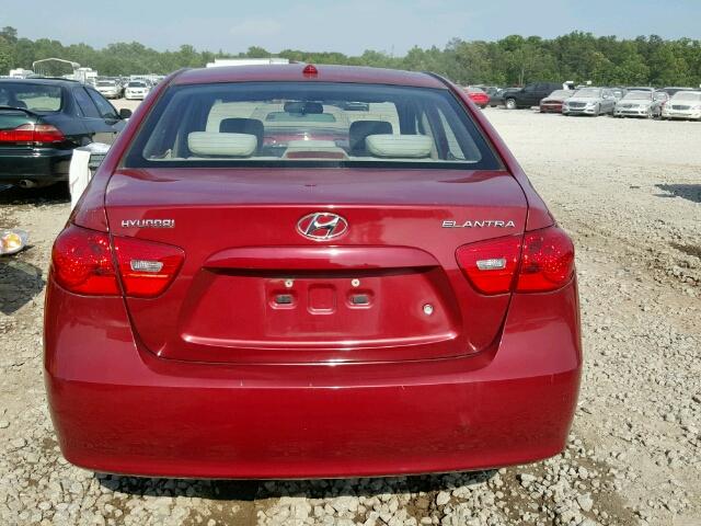 KMHDU46DX8U465750 - 2008 HYUNDAI ELANTRA GL BURGUNDY photo 9