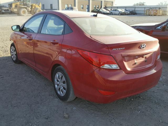 KMHCT4AE2HU247607 - 2017 HYUNDAI ACCENT SE RED photo 3