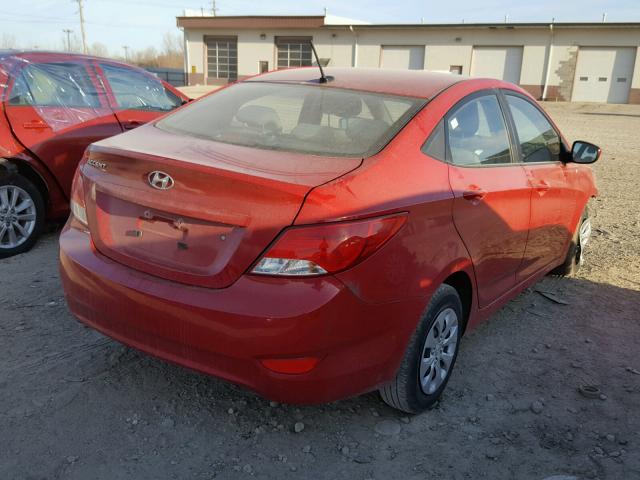 KMHCT4AE2HU247607 - 2017 HYUNDAI ACCENT SE RED photo 4