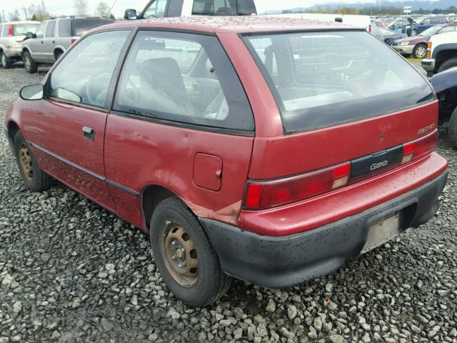 2C1MR2467P6777811 - 1993 GEO METRO RED photo 3