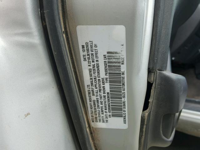 4S3BG6852X6636336 - 1999 SUBARU LEGACY OUT SILVER photo 10