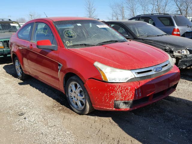 1FAHP33N28W140279 - 2008 FORD FOCUS SE RED photo 1