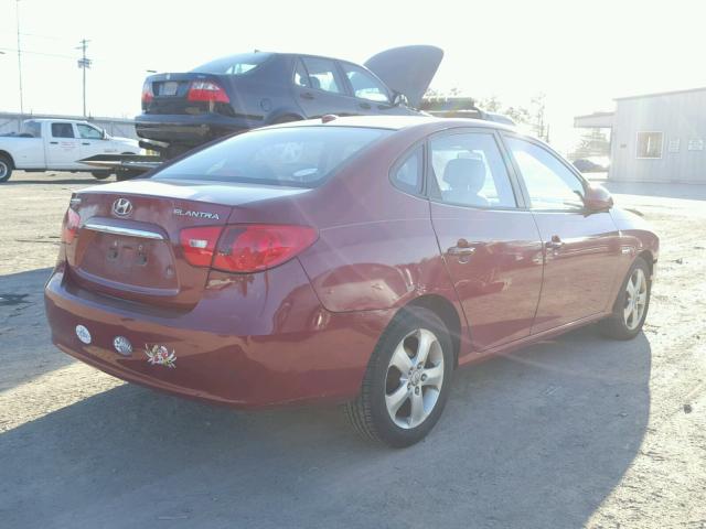 KMHDU46D37U239435 - 2007 HYUNDAI ELANTRA GL RED photo 4