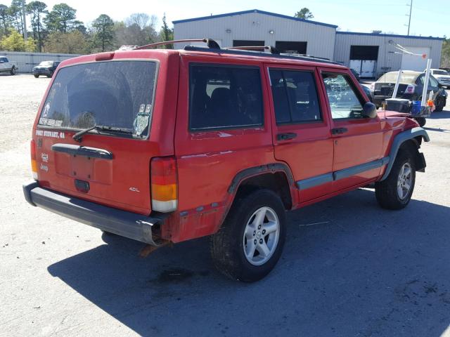 1J4FT68S7WL276042 - 1998 JEEP CHEROKEE S RED photo 4