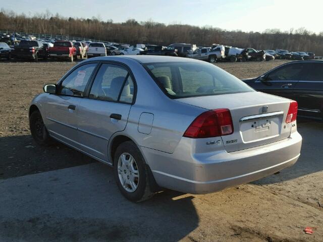 1HGES16571L011555 - 2001 HONDA CIVIC LX SILVER photo 2