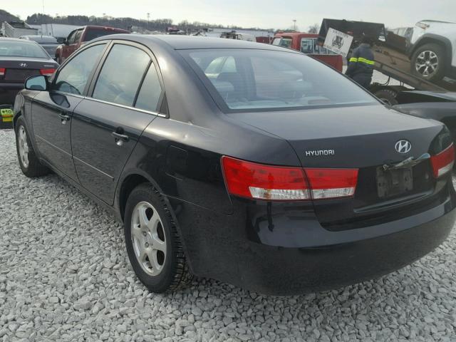 5NPEU46C86H151327 - 2006 HYUNDAI SONATA GLS BLACK photo 3