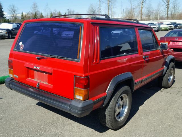 1J4FT27S5SL658624 - 1995 JEEP CHEROKEE S RED photo 4