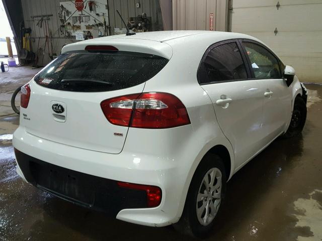 KNADM5A36G6639595 - 2016 KIA RIO LX WHITE photo 4