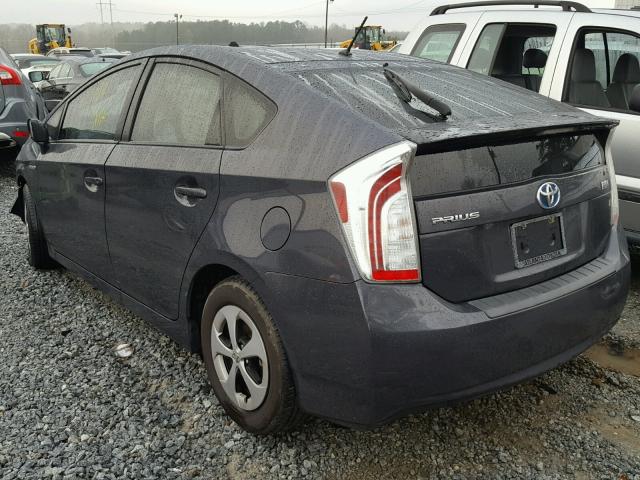 JTDKN3DU2D1710025 - 2013 TOYOTA PRIUS GRAY photo 3