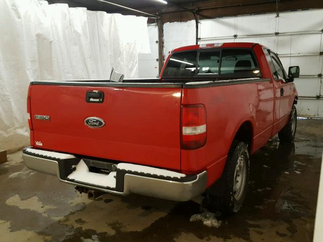 1FTRF145X4NC02242 - 2004 FORD F150 RED photo 4