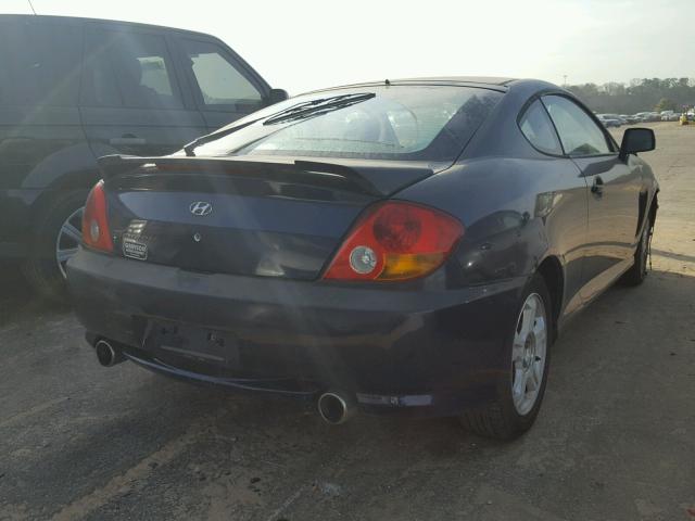 KMHHM65D34U112355 - 2004 HYUNDAI TIBURON BLUE photo 4