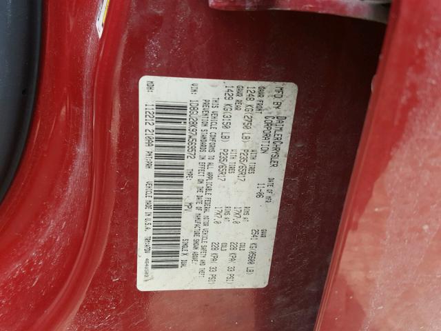 1D8GU28K97W569572 - 2007 DODGE NITRO SXT BURGUNDY photo 10