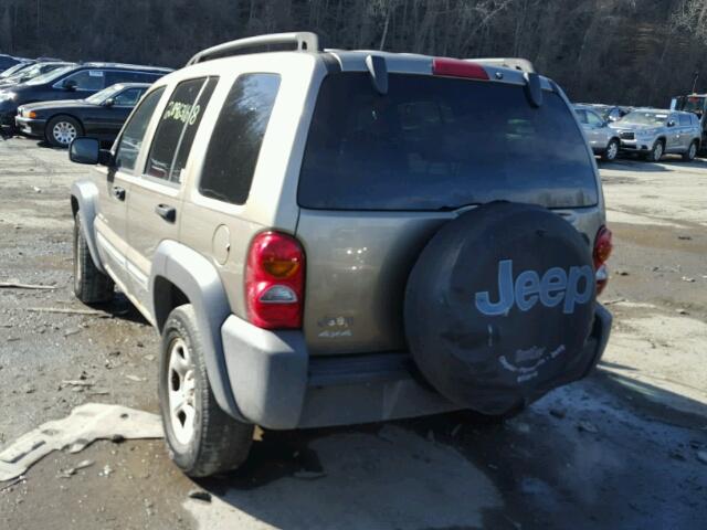 1J4GL48K03W592563 - 2003 JEEP LIBERTY SP TAN photo 3