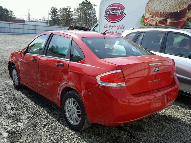 1FAHP35N98W135285 - 2008 FORD FOCUS SE RED photo 3