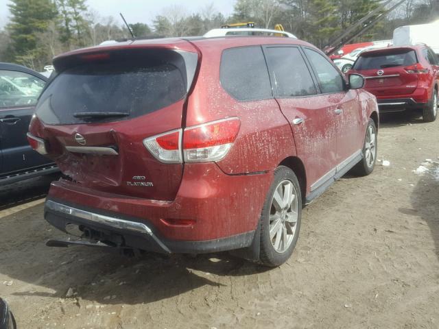 5N1AR2MM0EC650063 - 2014 NISSAN PATHFINDER RED photo 4