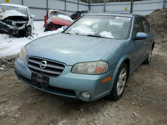 JN1DA31DX2T450535 - 2002 NISSAN MAXIMA GLE BLUE photo 2