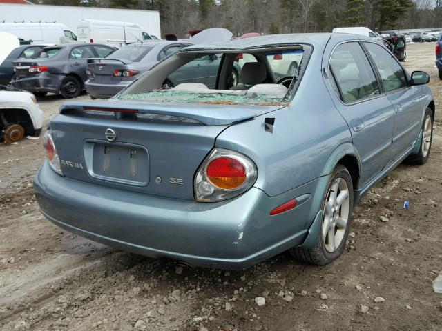 JN1DA31DX2T450535 - 2002 NISSAN MAXIMA GLE BLUE photo 4