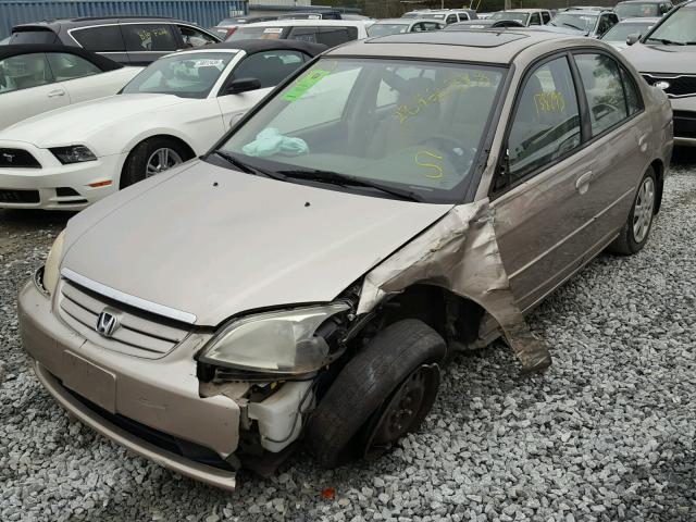 2HGES26853H571123 - 2003 HONDA CIVIC EX TAN photo 2