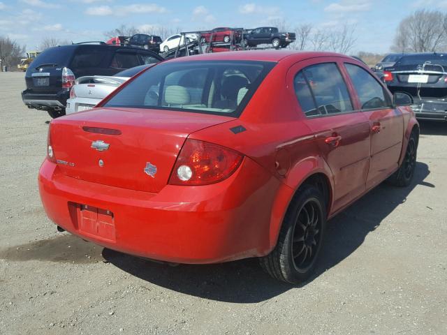 1G1AK55F167774890 - 2006 CHEVROLET COBALT LS RED photo 4