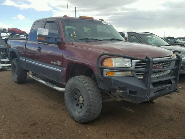 1GTHK291X2E165340 - 2002 GMC 2500HD BURGUNDY photo 1